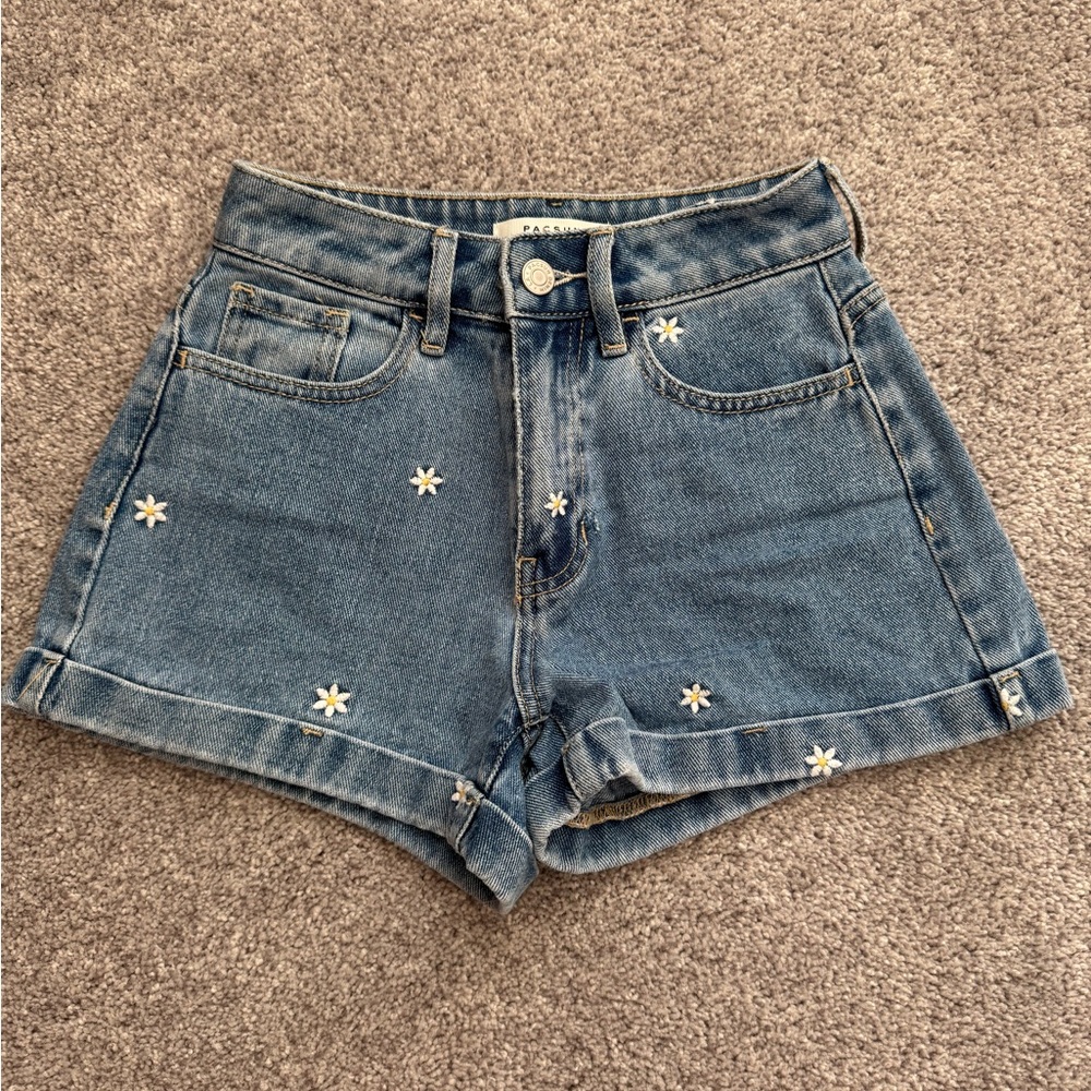 PacSun Light Blue Denim with Floral Accent